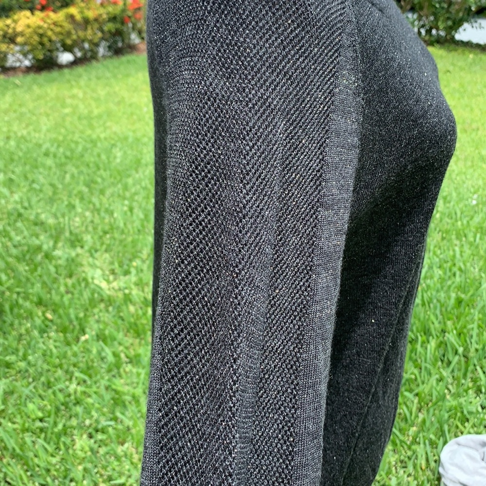 Eileen Fisher Mesh Sleeved Merino Wool Top - Picture 3 of 12